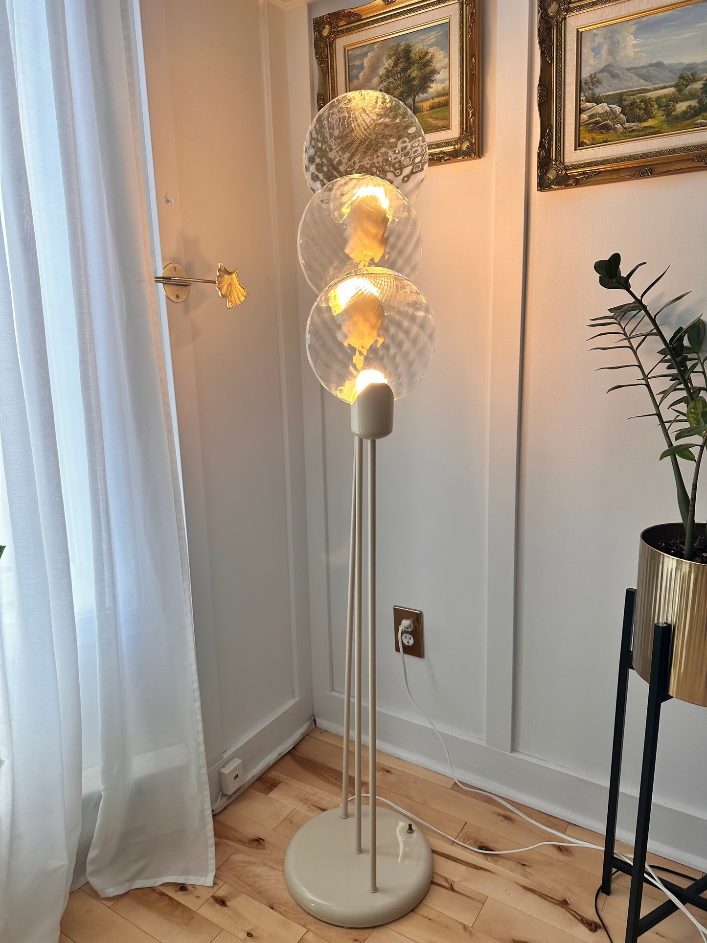 Lollipop Floor Lamp White Murano Vintage