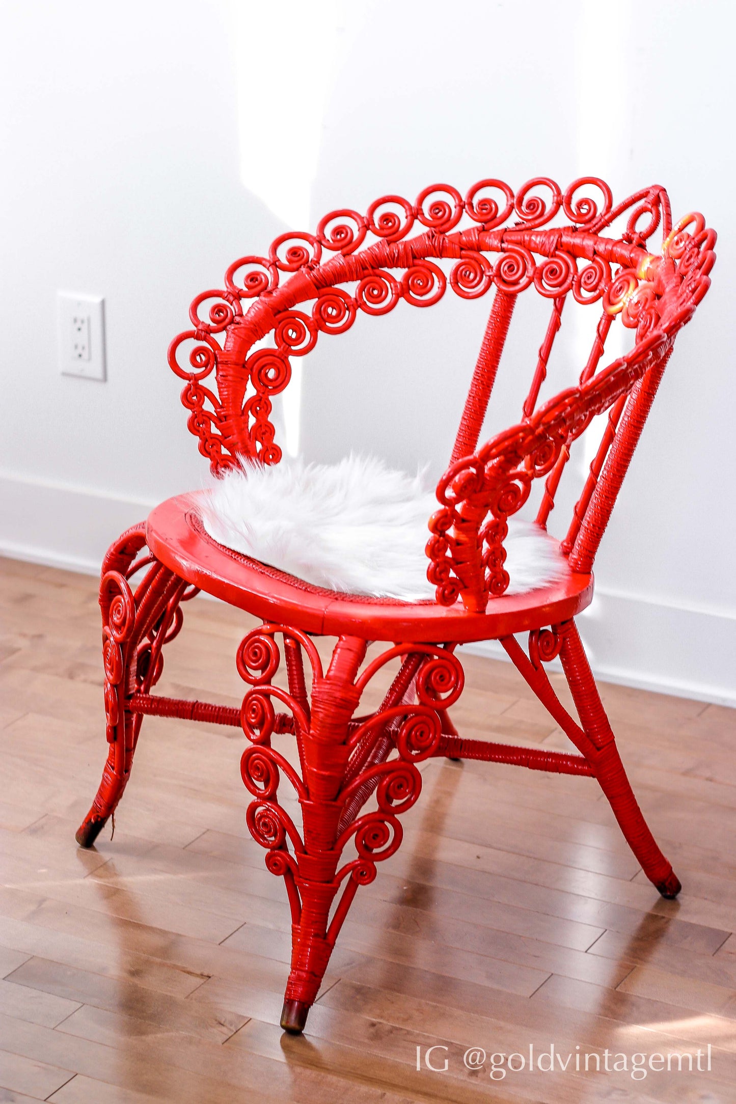 Vintage Red Rattan Chair 1950’s