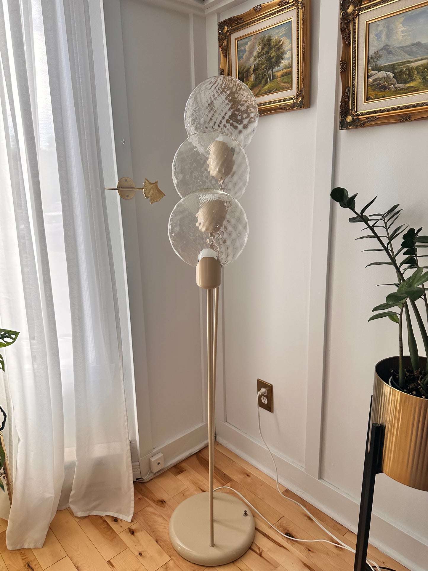 Lollipop Floor Lamp White Murano Vintage