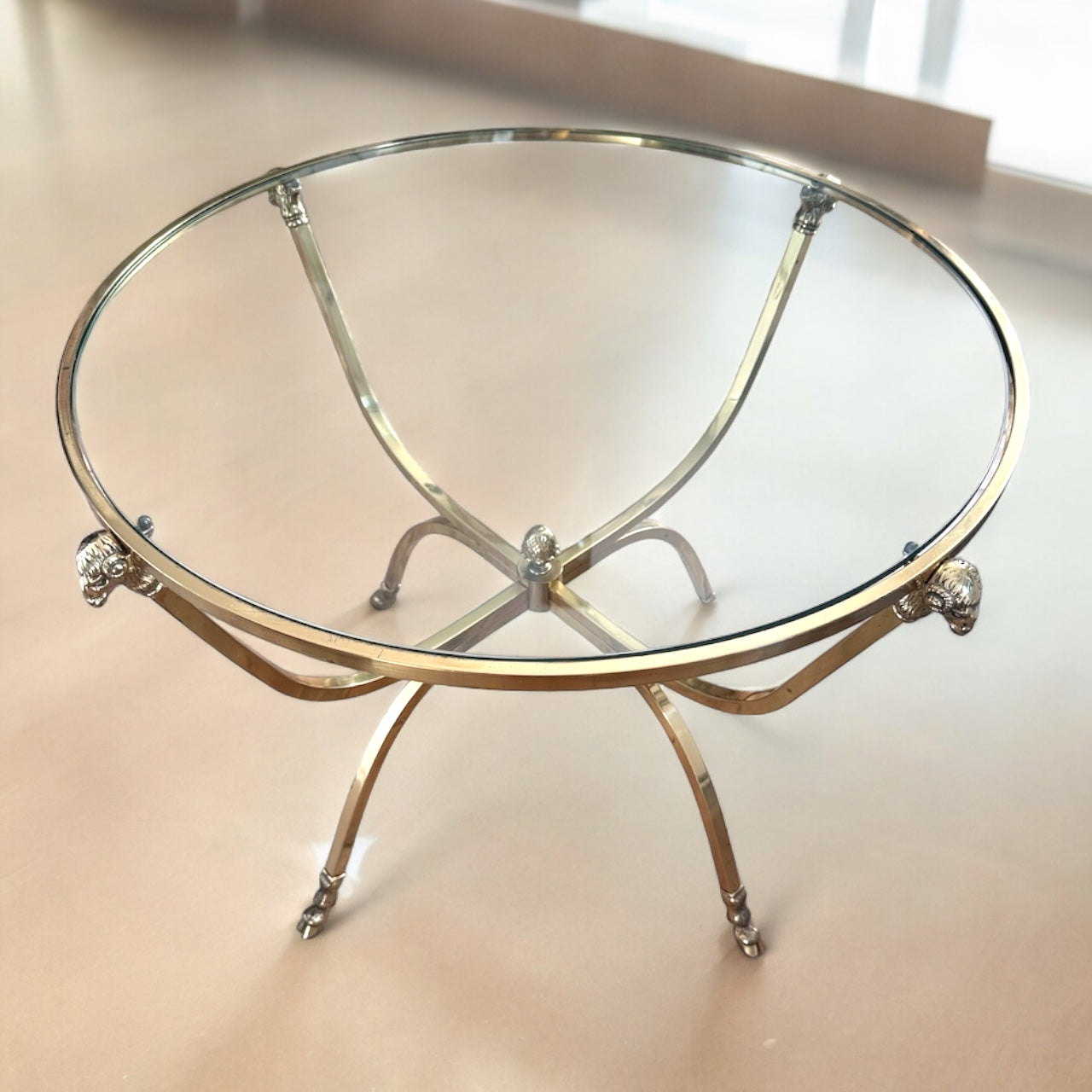 Luxury Aries Head Vintage Heavy Brass Coffee Table