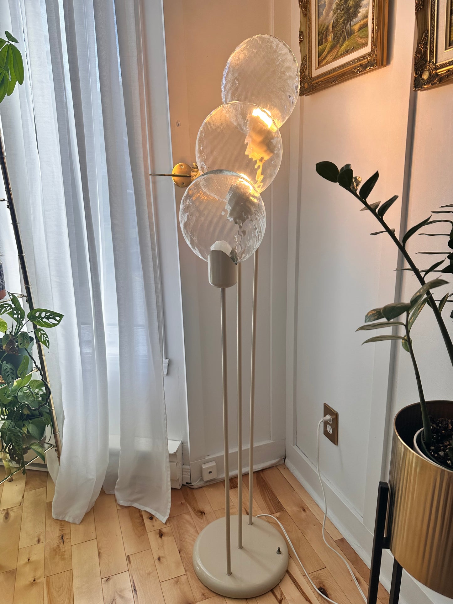 Lollipop Floor Lamp White Murano Vintage