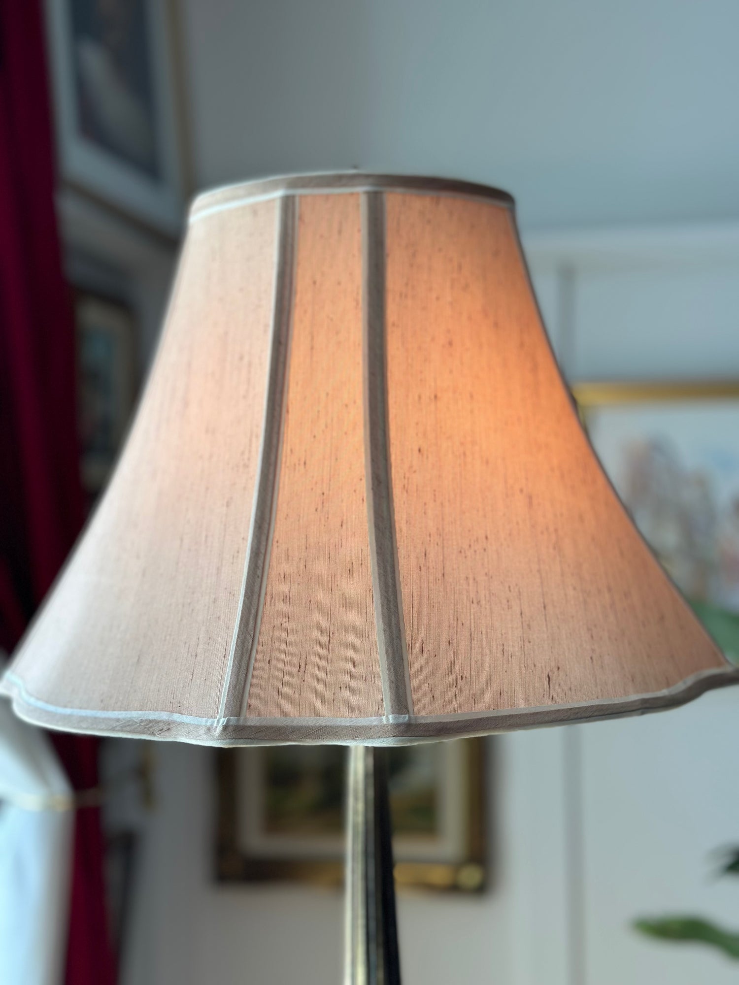 Vintage Brass & Porcelain Portuguese Style Table Lamp