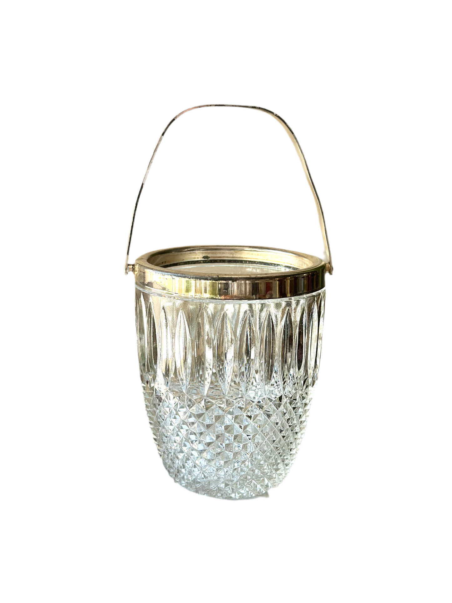 Vintage Crystal Art Deco Small Ice Bucket