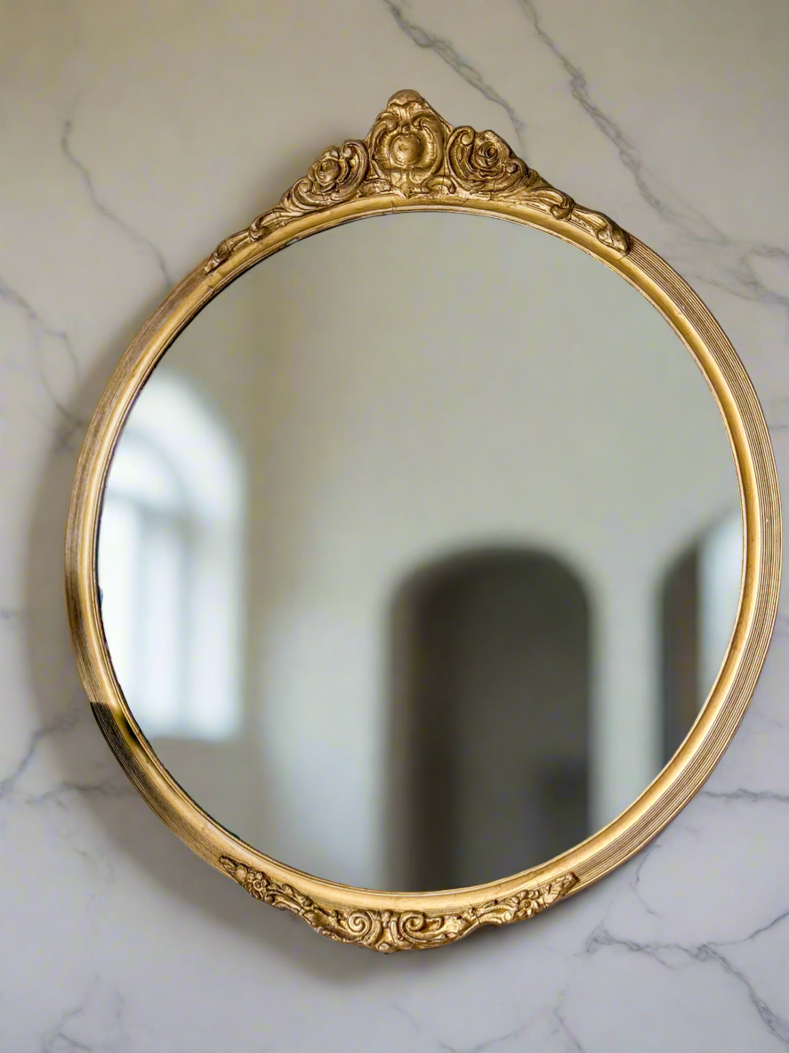 Antique Round Wall Mirror