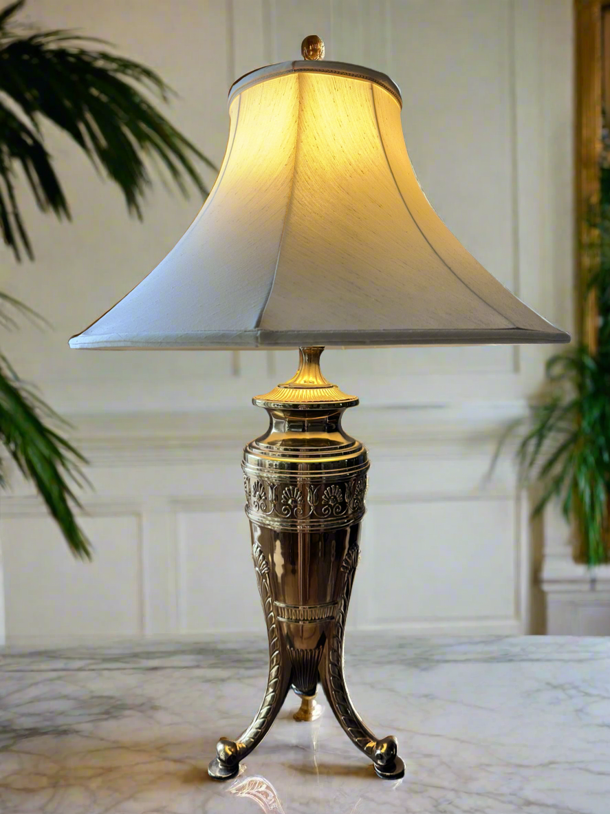 Luxurious Brass Lamp with 3 Light Intensity Bulb