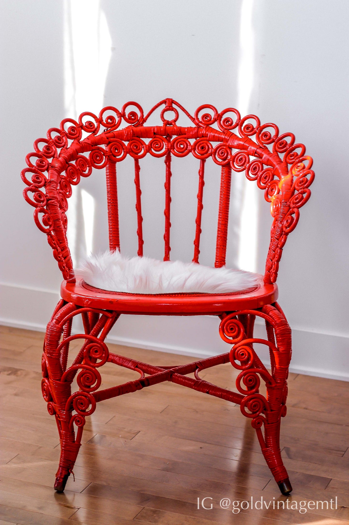 Vintage Red Rattan Chair 1950’s