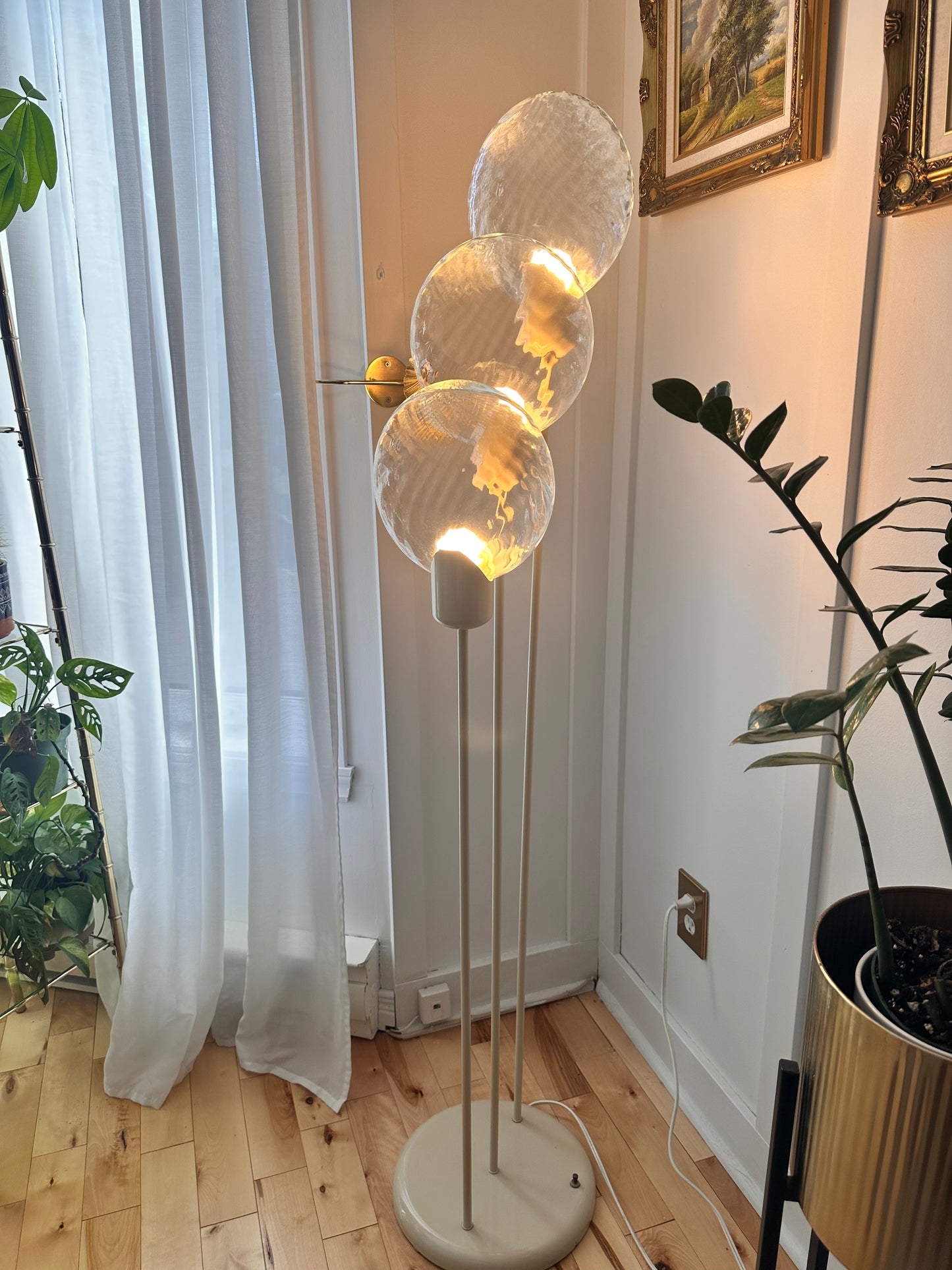 Lollipop Floor Lamp White Murano Vintage