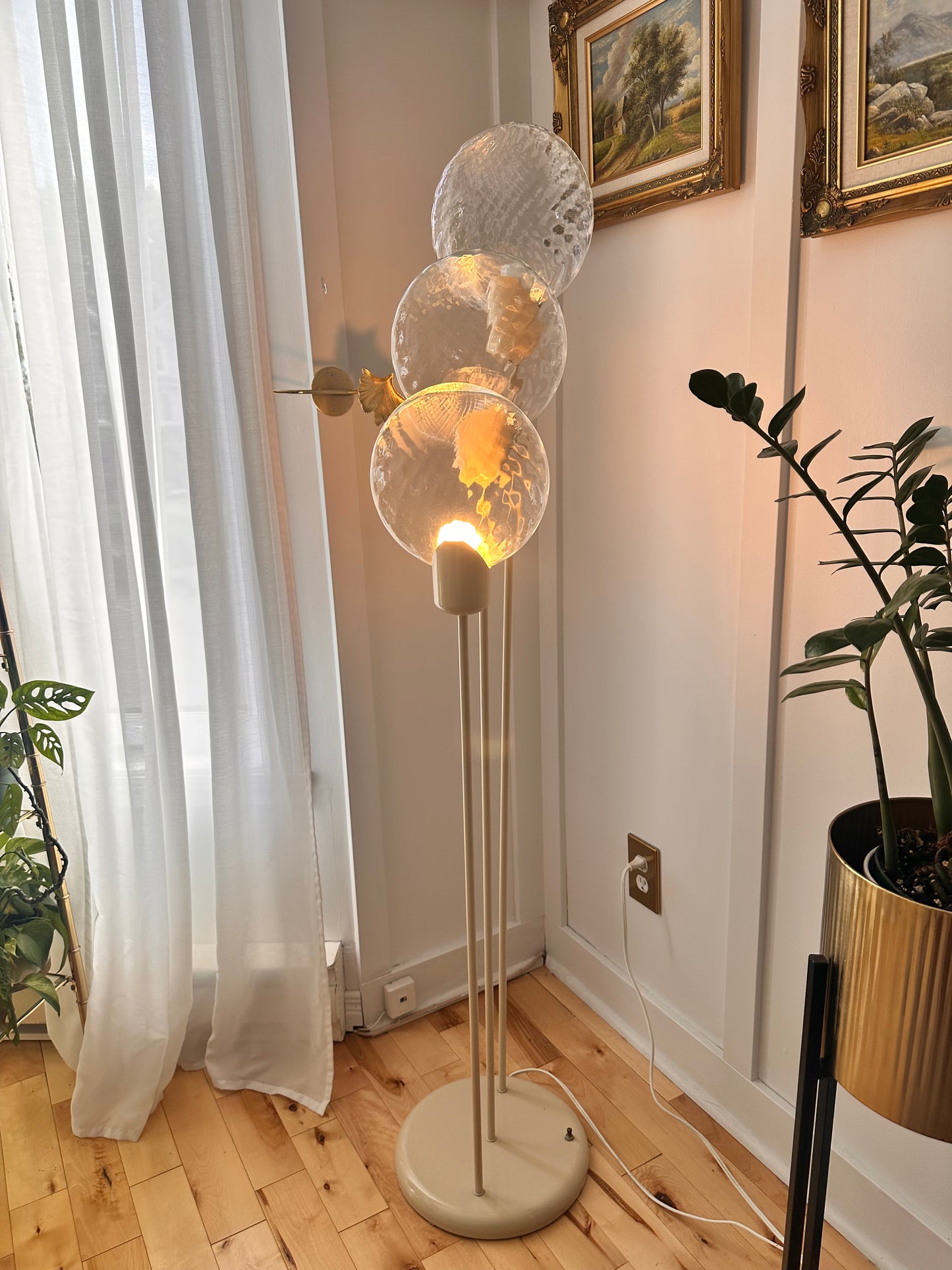 Lollipop Floor Lamp White Murano Vintage