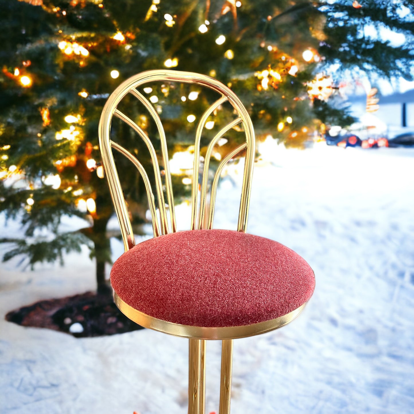 Hollywood Regency Vintage Brass Bar Stool