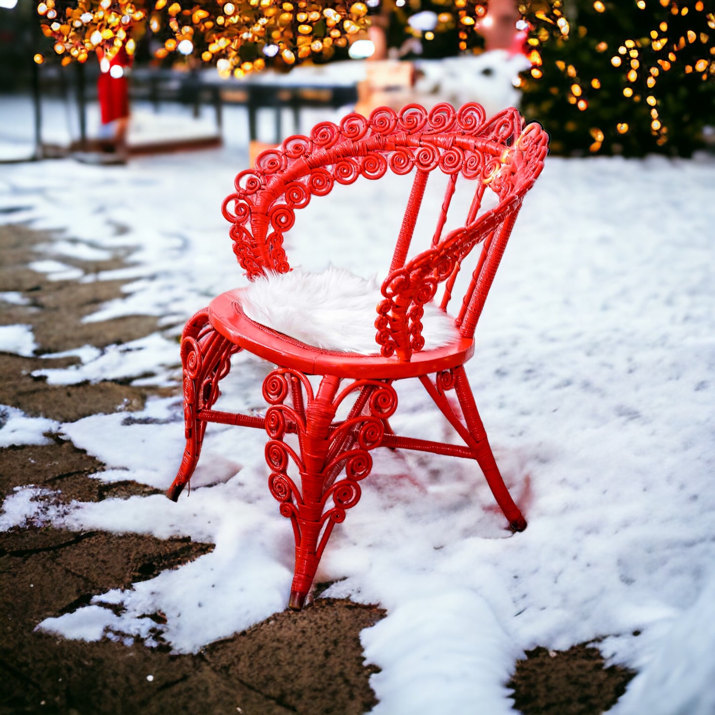 Vintage Red Rattan Chair 1950’s