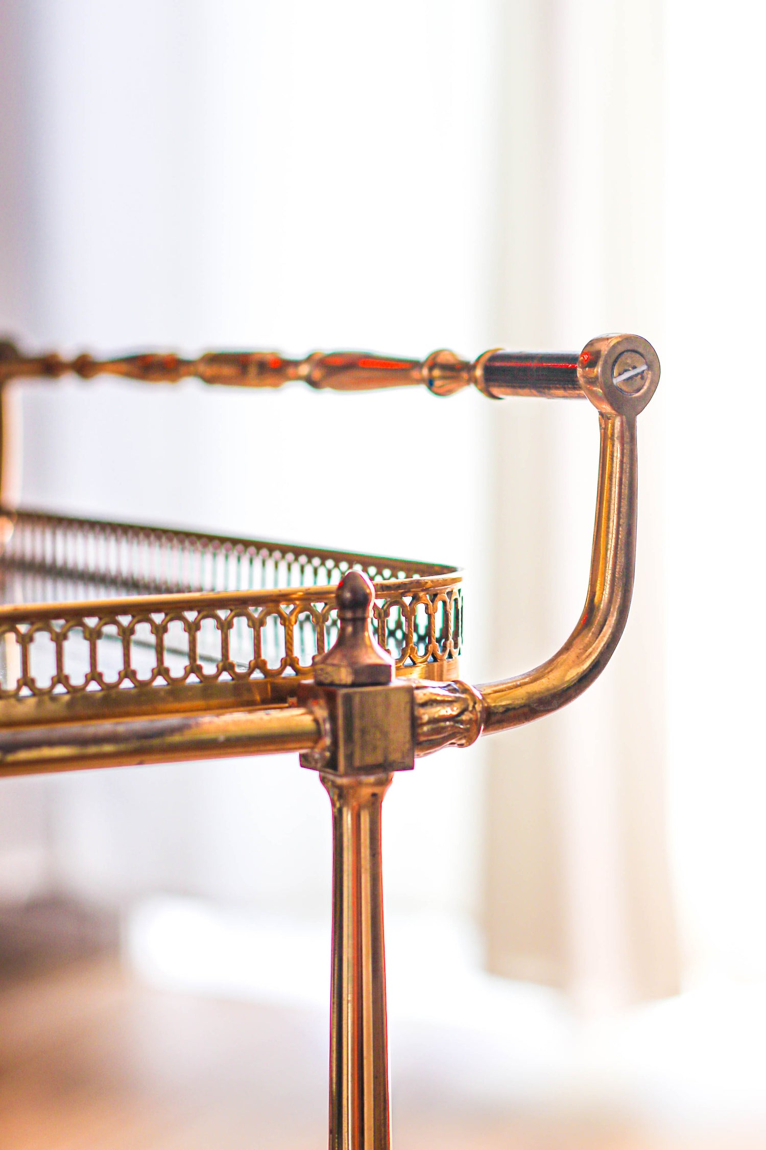 1970's Italian Gold Vintage Bar Cart