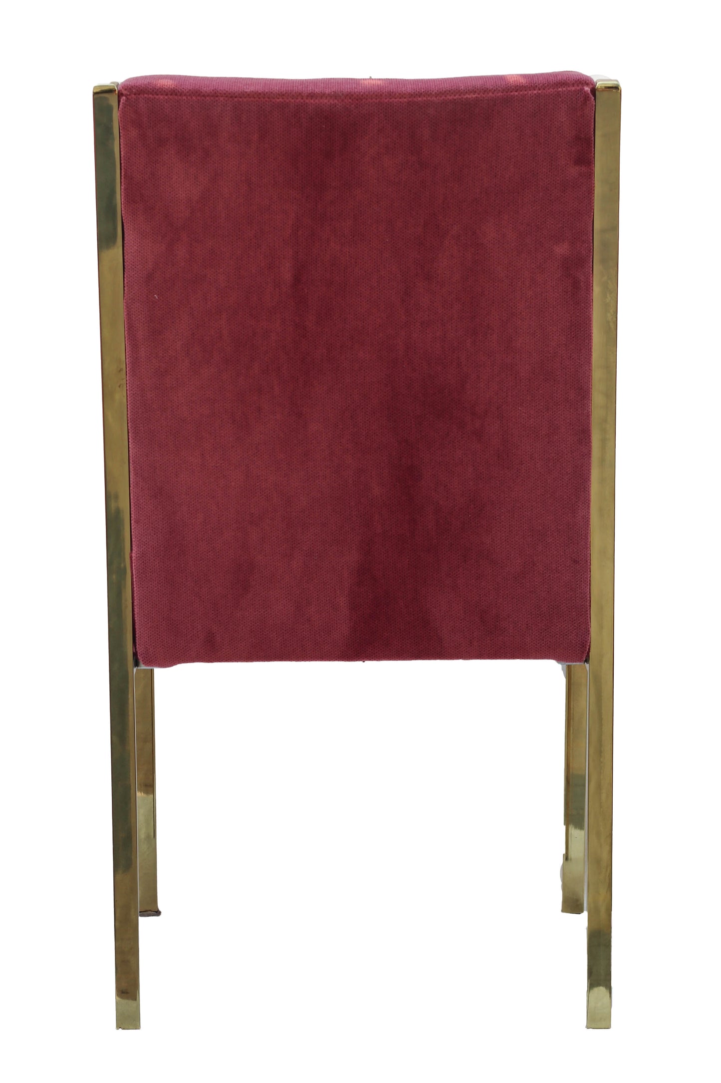 Hollywood Regency Pink Velvet Vintage Brass Dining Room Chair